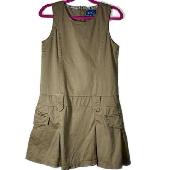 The Children's‎ Place Khaki Jumper Dress M3gan Megan Size 6X-7 new with flaw - Picture 2 of 15